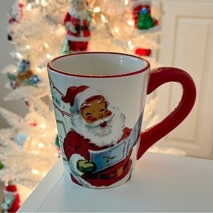 Williams Sonoma Red Santa Mug